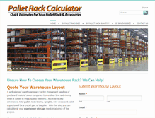 Tablet Screenshot of palletrackcalculator.com